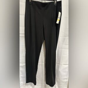 Ruby Rd. Women's Black Straight Leg Pants Elastic Waistband Inseam 28”